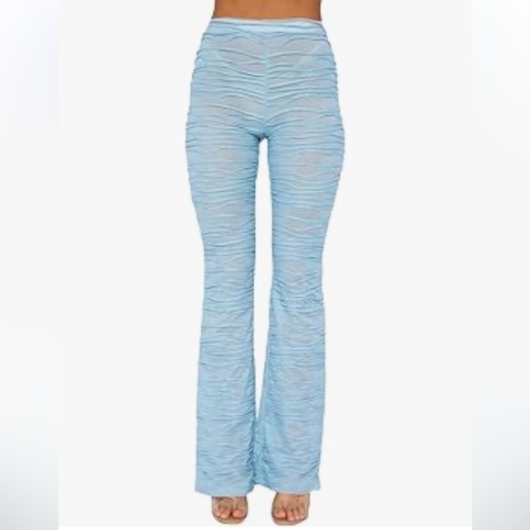 Blue 2 Piece Wide leg & Crop Top Set Size Small - Picture 14 of 15